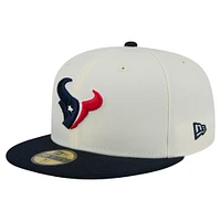 Men's New Era  White/Navy Houston Texans Main 59FIFTY Fitted Hat