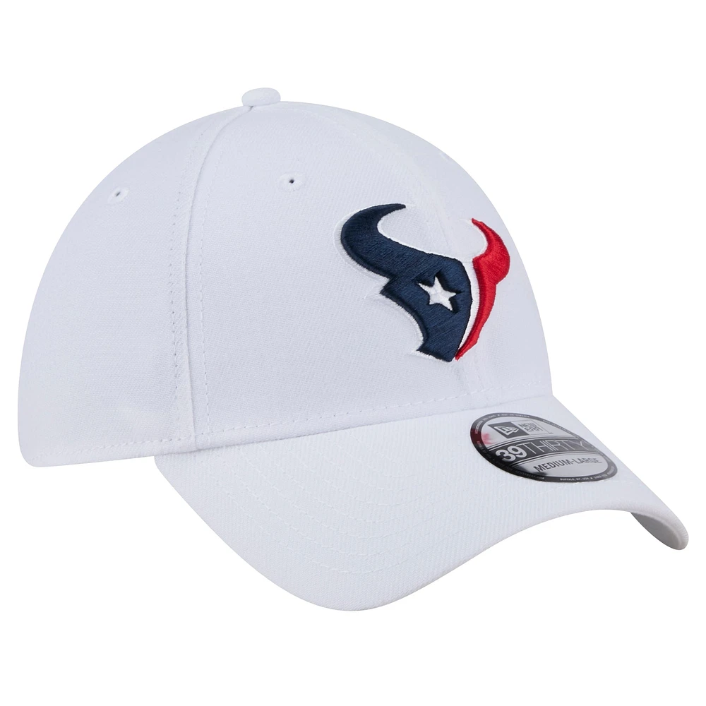 Casquette New Era blanche Houston Texans Main 39THIRTY Flex pour homme