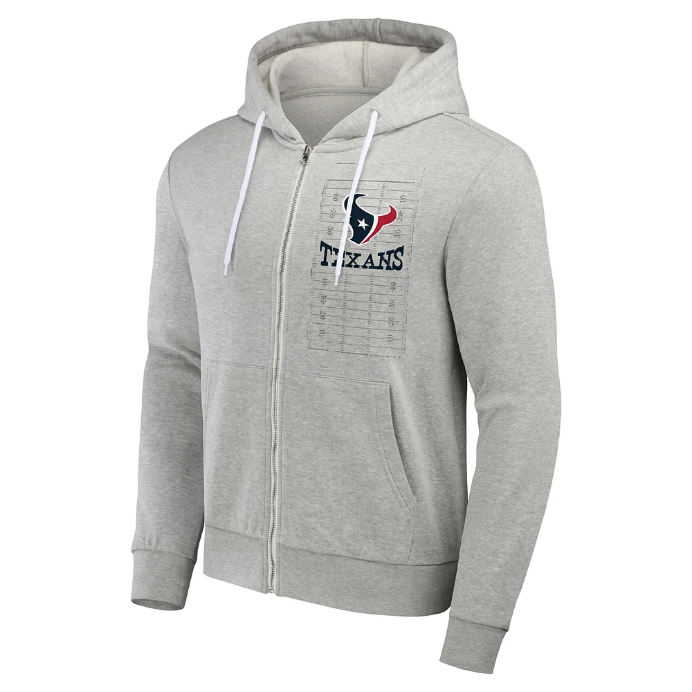 Men's NFL x Darius Rucker Collection by Fanatics Heather Gray Houston Texans Domestic Full-Zip Hoodie