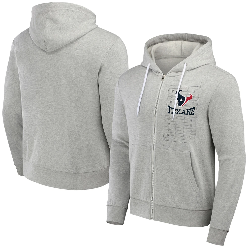 Men's NFL x Darius Rucker Collection by Fanatics Heather Gray Houston Texans Domestic Full-Zip Hoodie