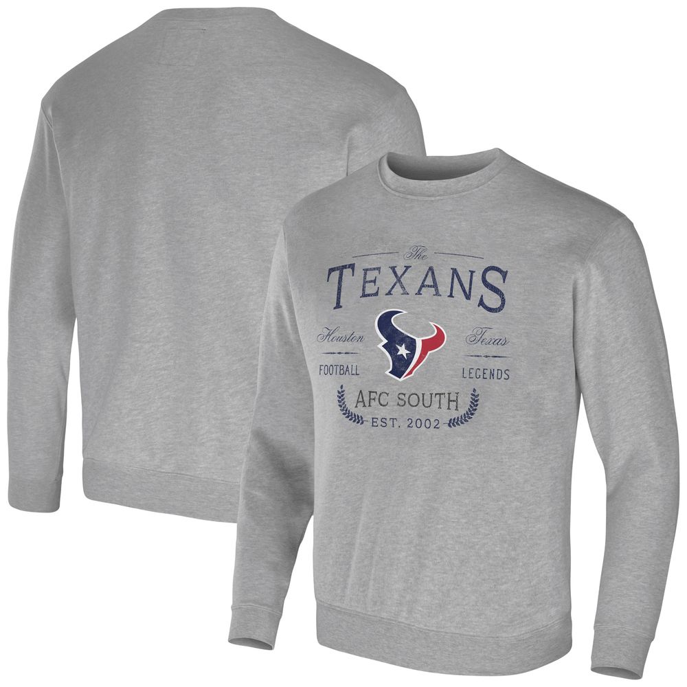 Men's NFL x Darius Rucker Collection by Fanatics Heather Gray Houston Texans Pullover Sweatshirt