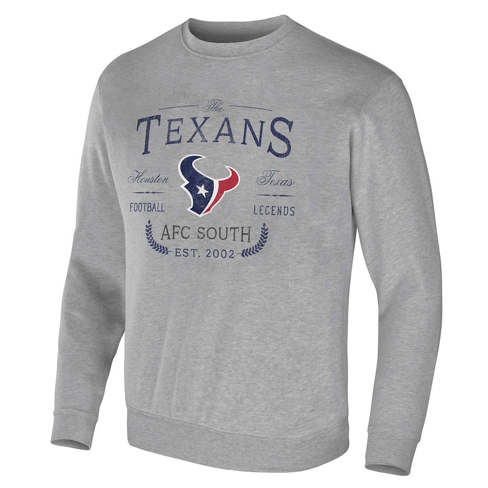 Men's NFL x Darius Rucker Collection by Fanatics Heather Gray Houston Texans Pullover Sweatshirt