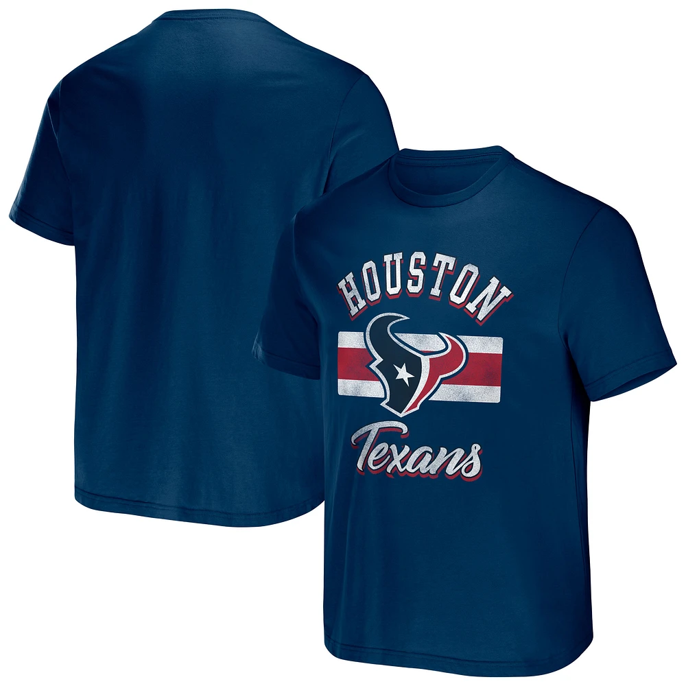 Collection NFL x Darius Rucker pour hommes par Fanatics T-shirt à rayures bleu marine Houston Texans