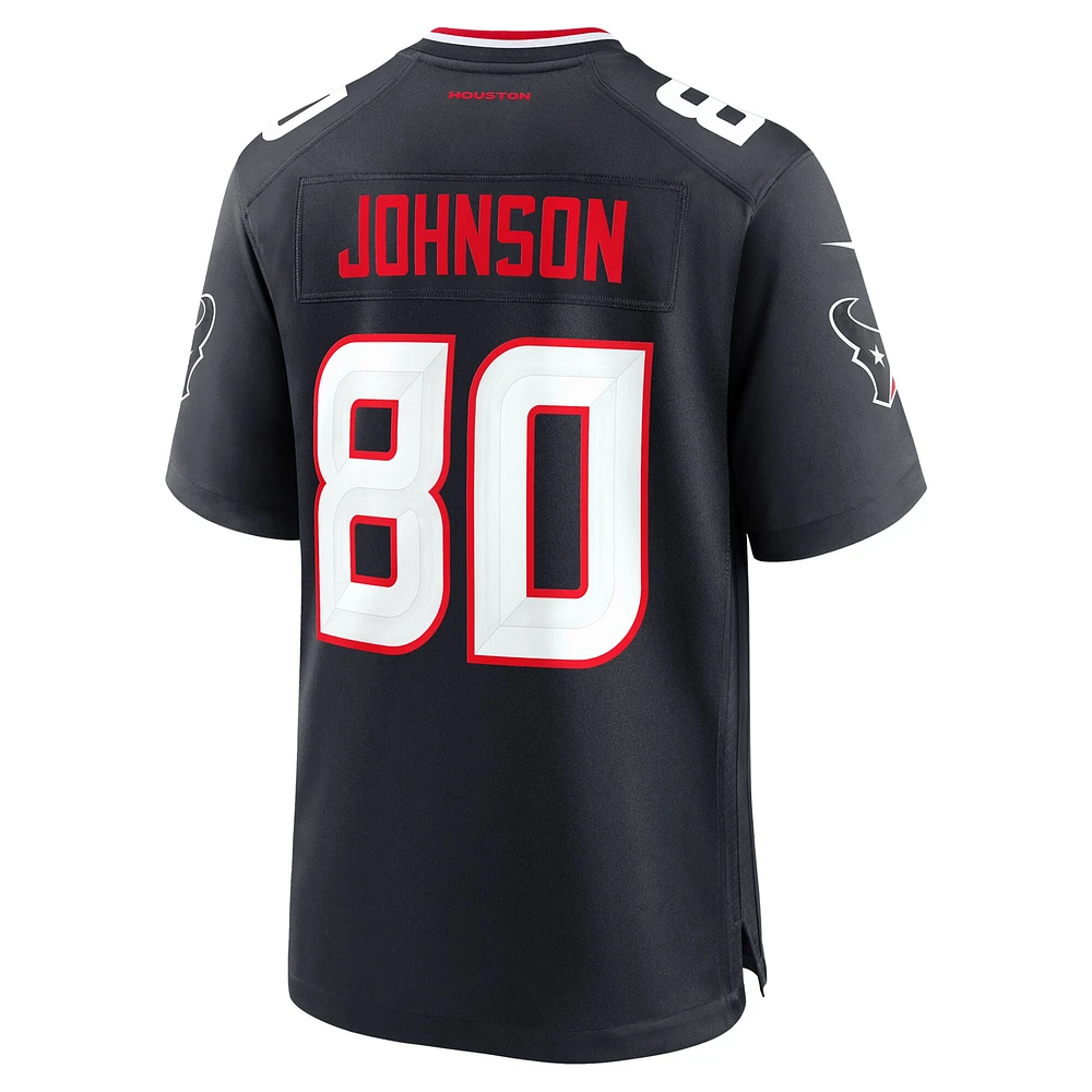 Maillot de jeu Nike Andre Johnson bleu marine pour homme des Houston Texans, joueur retraité l'équipe