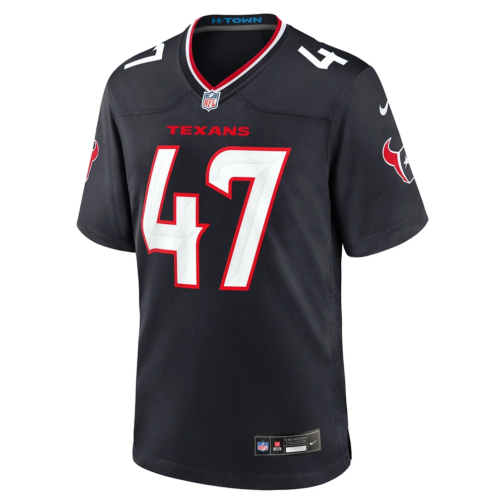 Men's Nike Andrew Beck  Navy Houston Texans Team Game Jersey