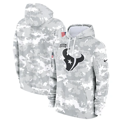 Men's Nike Arctic Camo Houston Texans 2024 Salute to Service Club Fleece Pullover Hoodie