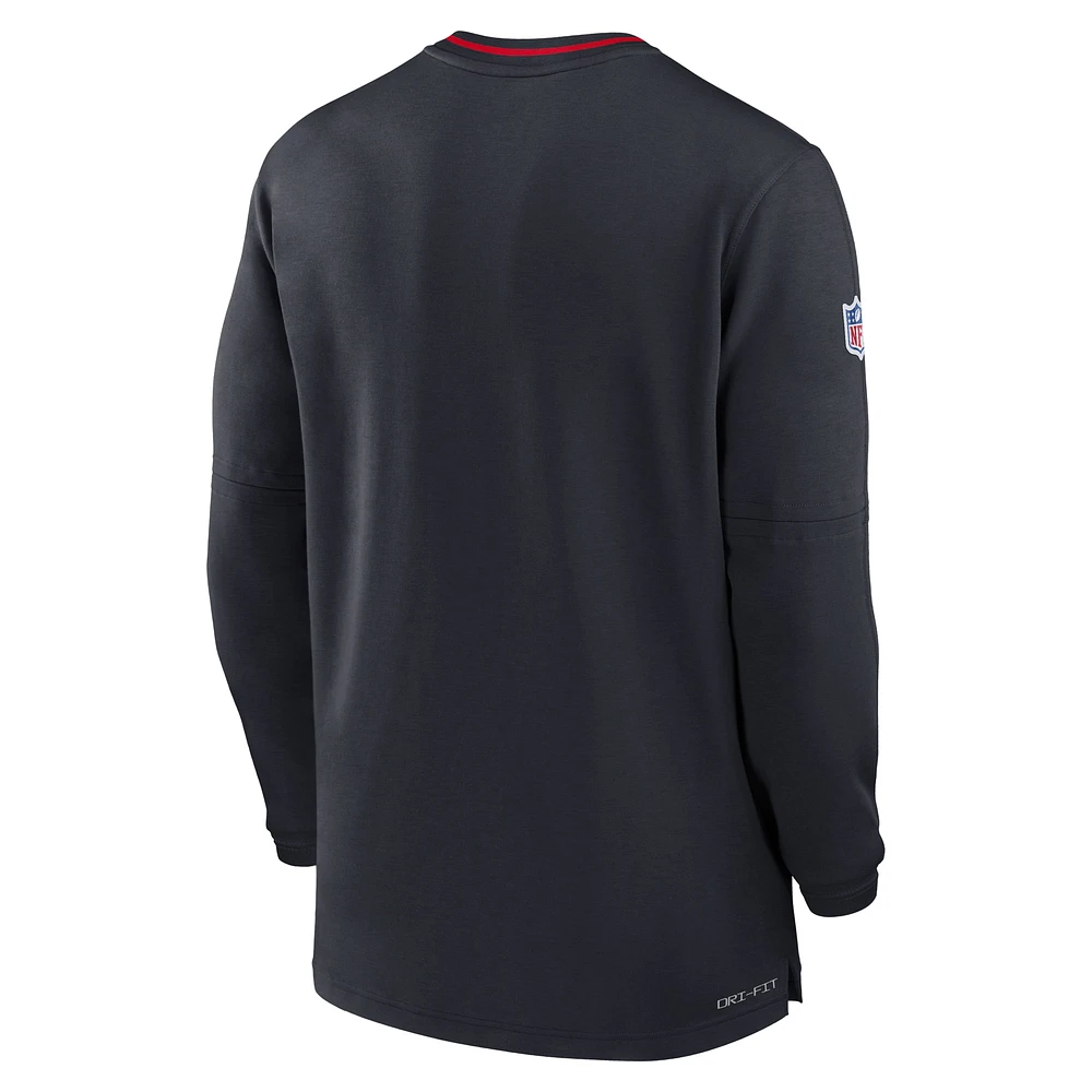 Sweat-shirt Nike noir à demi-zip pour homme des Houston Texans Coach