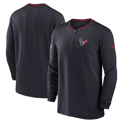 Sweat-shirt Nike noir à demi-zip pour homme des Houston Texans Coach