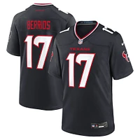 Maillot Nike Braxton Berrios bleu marine pour homme, équipe des Houston Texans