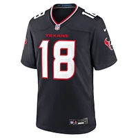 Maillot de match Nike Case Keenum bleu marine pour homme des Houston Texans