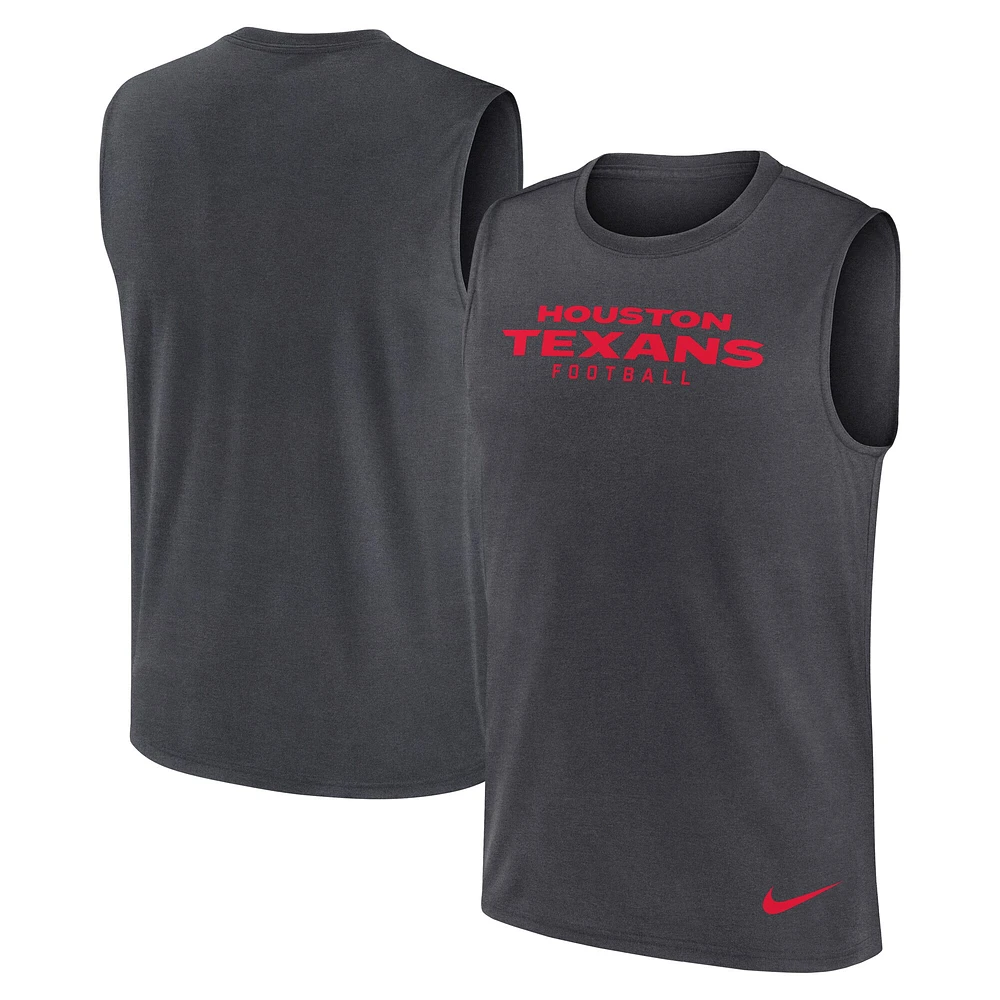 Men's Nike Charcoal Houston Texans Primetime Legend Performance Muscle Tank Top