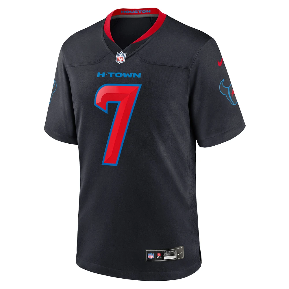 Maillot Nike C.J. Stroud pour homme, bleu marine, Houston Texans, 2e match alternatif