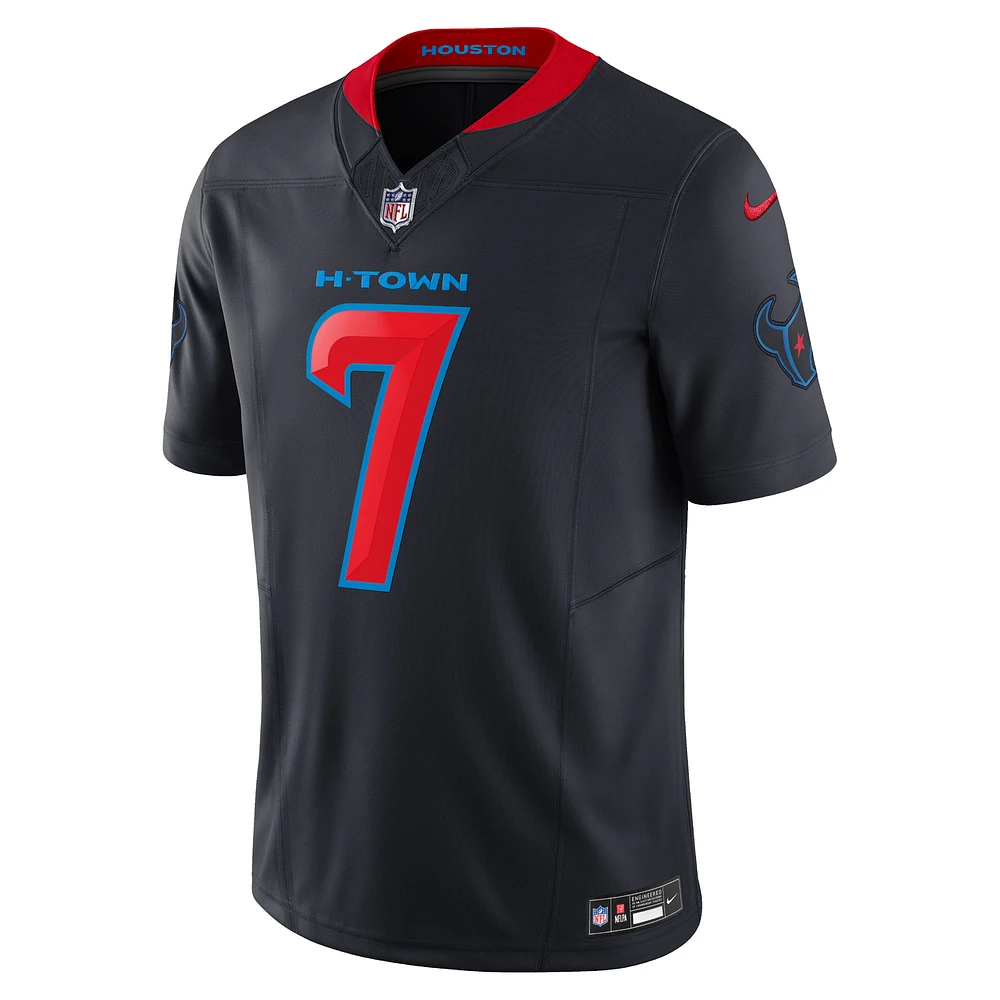 Men's Nike C.J. Stroud Navy Houston Texans 2nd Alternate Vapor F.U.S.E. Limited Jersey