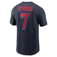 T-shirt avec nom et numéro des Houston Texans Nike C.J. Stroud pour homme, bleu marine