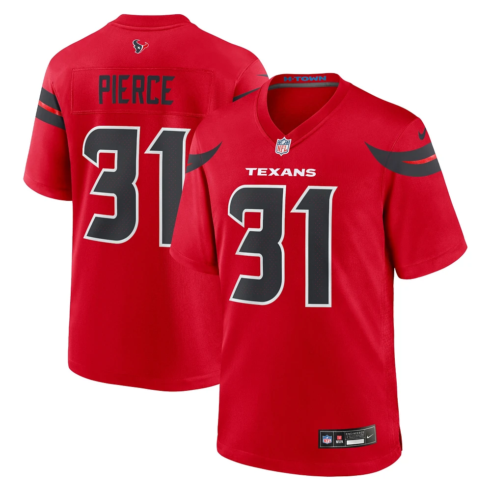 Maillot de match alternatif Nike Dameon Pierce pour hommes des Houston Texans, rouge