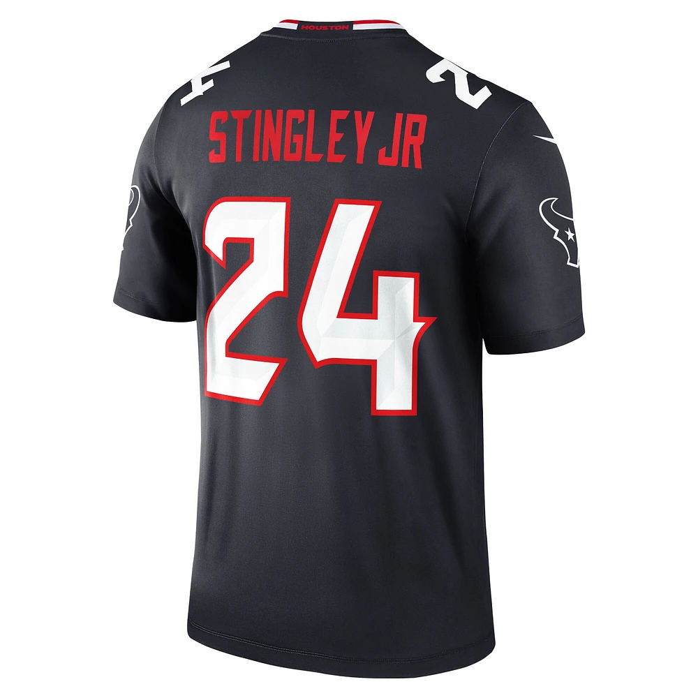 Haut Nike Derek Stingley Jr. bleu marine pour homme, joueur légendaire des Houston Texans