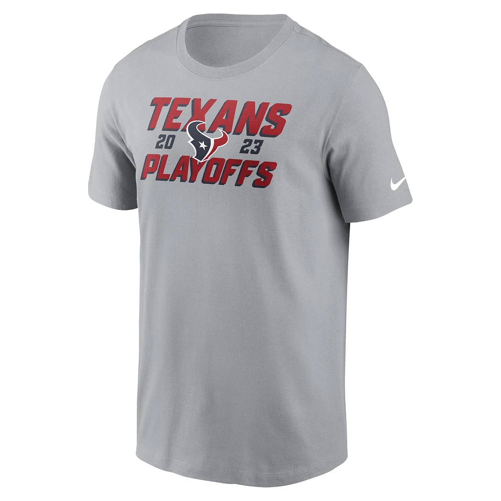 Men's Nike  Gray Houston Texans 2023 NFL Playoffs Iconic T-Shirt