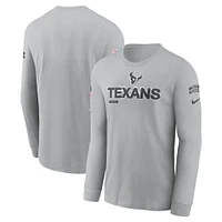 T-shirt à manches longues Nike Houston Texans 2024 Salute To Service pour homme Gris