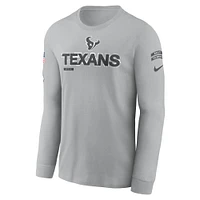 Men's Nike Gray Houston Texans 2024 Salute To Service Long Sleeve T-Shirt