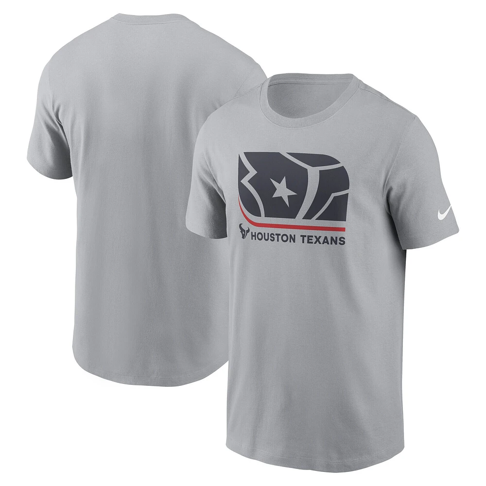 Men's Nike  Gray Houston Texans Lockup Essential T-Shirt