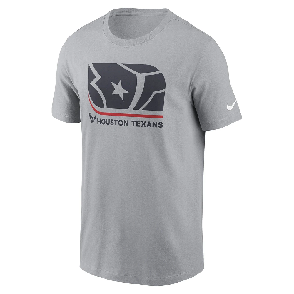 Men's Nike  Gray Houston Texans Lockup Essential T-Shirt