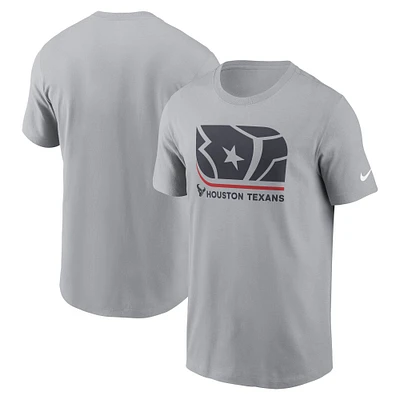 Men's Nike  Gray Houston Texans Lockup Essential T-Shirt