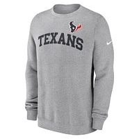 Men's Nike Heather Gray Houston Texans Club Pullover Sweatshirt