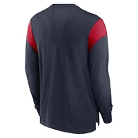 Men's Nike Heather Navy Houston Texans Rewind Playback Helmet Long Sleeve T-Shirt