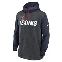 Men's Nike Heathered Charcoal/Navy Houston Texans Surrey Legacy Pullover Hoodie