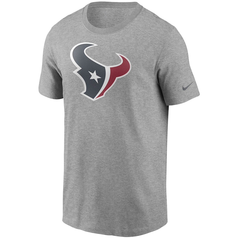 Men's Nike Heathered Gray Houston Texans Primary Logo T-Shirt