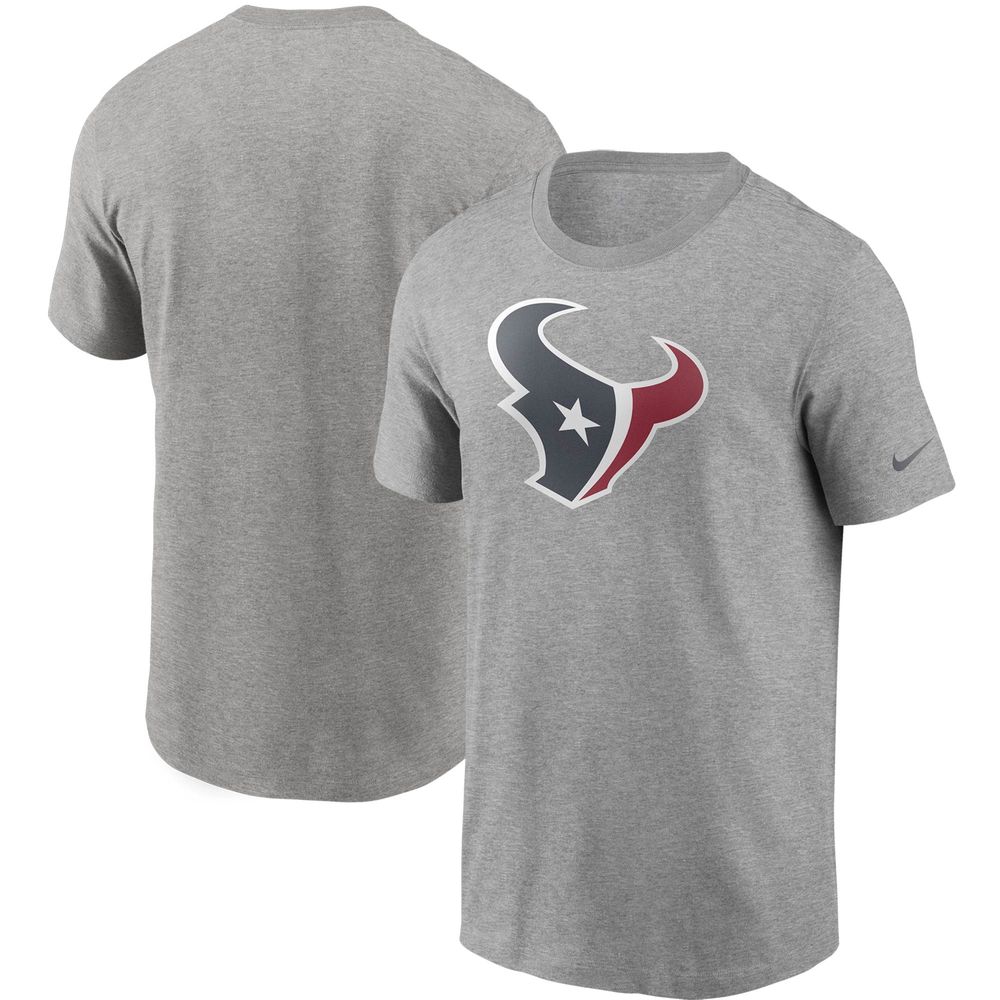 Men's Nike Heathered Gray Houston Texans Primary Logo T-Shirt