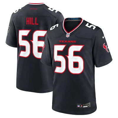 Men's Nike Jamal Hill  Navy Houston Texans Team Game Jersey
