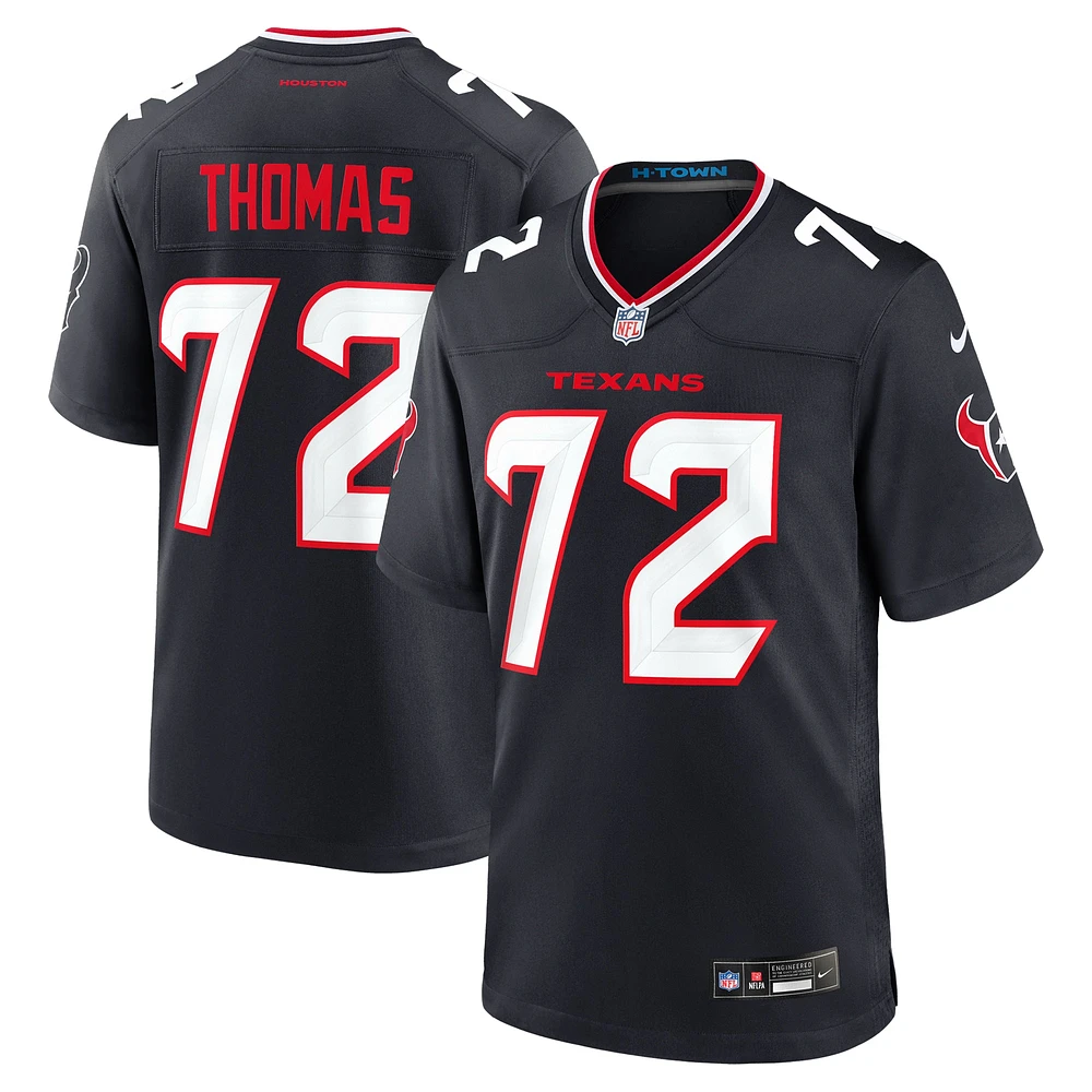 Maillot de match Nike Jaylon Thomas bleu marine pour homme des Houston Texans