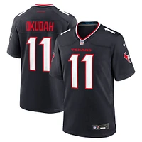 Maillot de match l'équipe des Houston Texans Nike Jeff Okudah pour homme, bleu marine