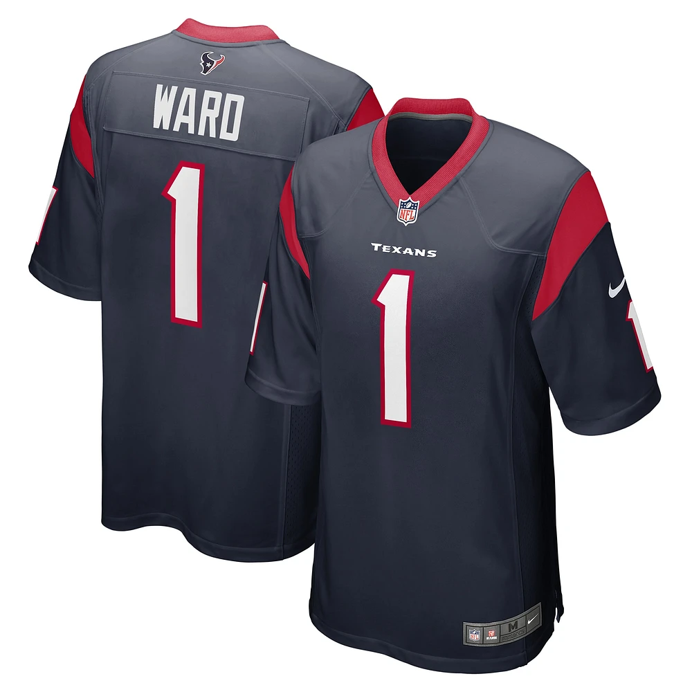 Maillot Nike Jimmie Ward pour homme, joueur de jeu des Houston Texans, bleu marine