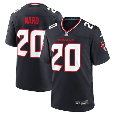 Maillot de match Nike Jimmie Ward bleu marine pour homme des Houston Texans