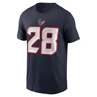 T-shirt Nike Joe Mixon pour hommes, bleu marine, nom et numéro du joueur des Houston Texans