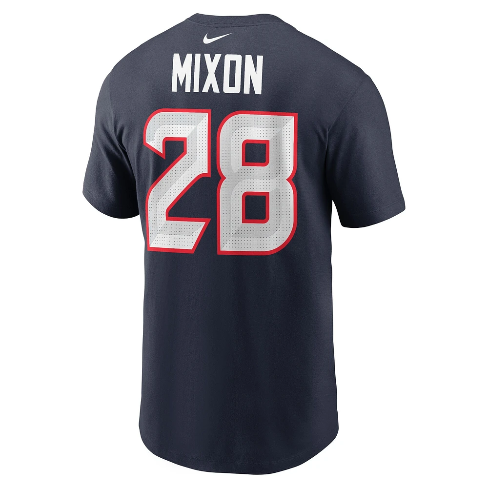 T-shirt Nike Joe Mixon pour hommes, bleu marine, nom et numéro du joueur des Houston Texans