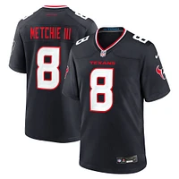 Maillot de match Nike John Metchie III bleu marine pour homme des Houston Texans