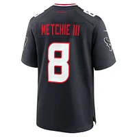 Maillot de match Nike John Metchie III bleu marine pour homme des Houston Texans