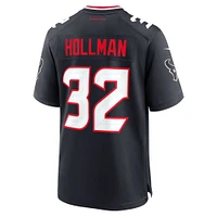 Maillot de match Nike Ka'Dar Hollman bleu marine pour homme des Houston Texans