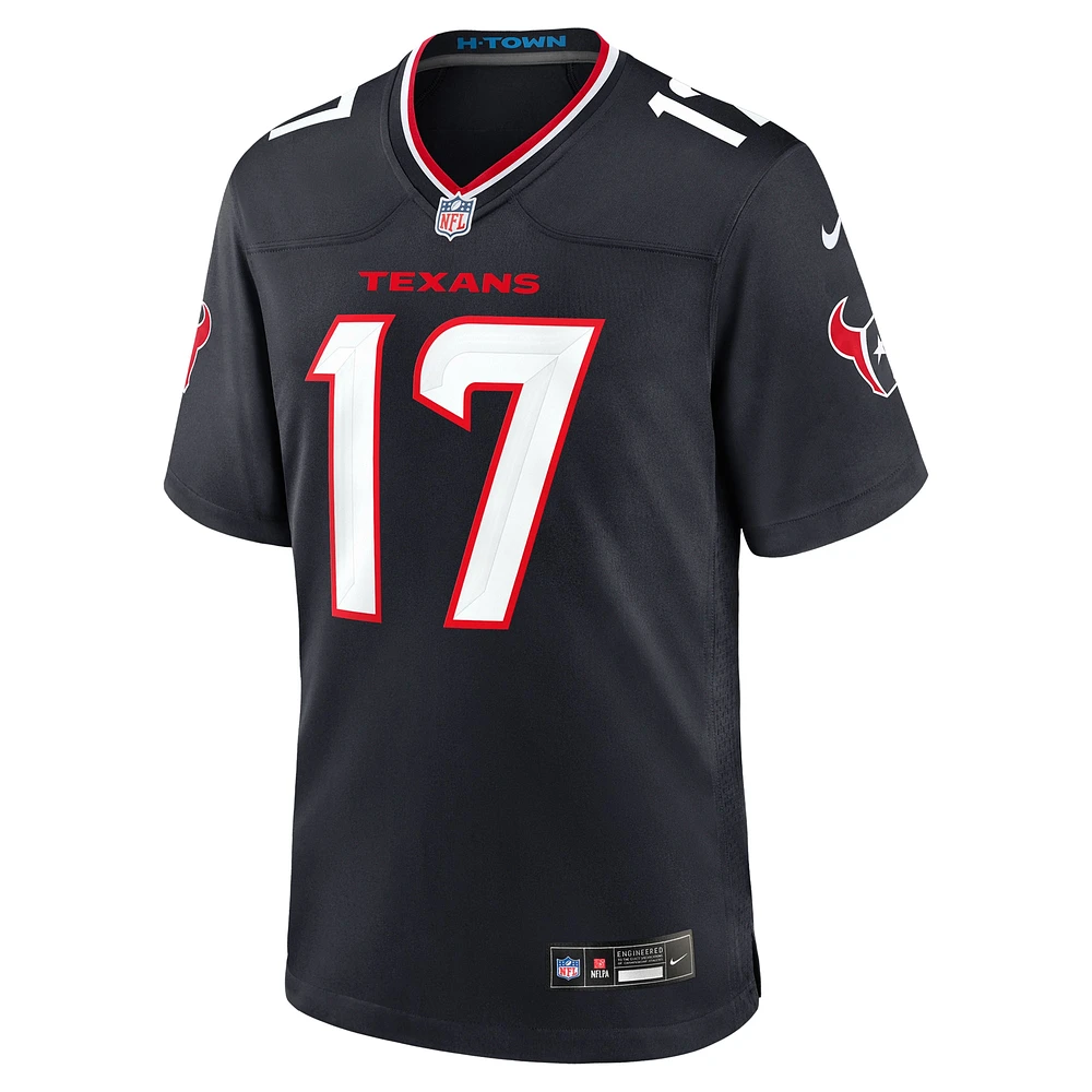 Maillot de match Nike Kris Boyd bleu marine pour homme des Houston Texans