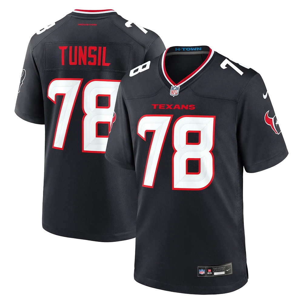 Maillot de match Nike Laremy Tunsil bleu marine pour homme des Houston Texans