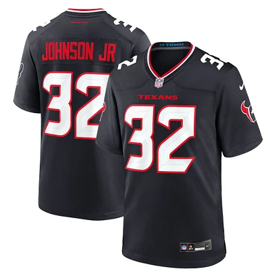 Maillot de match l'équipe des Houston Texans Nike Lonnie Johnson Jr. bleu marine pour hommes