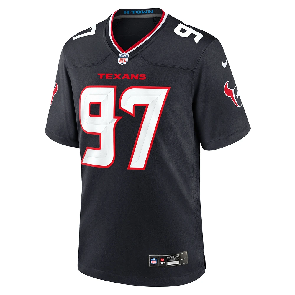 Men's Nike Mario Edwards Jr.  Navy Houston Texans Team Game Jersey