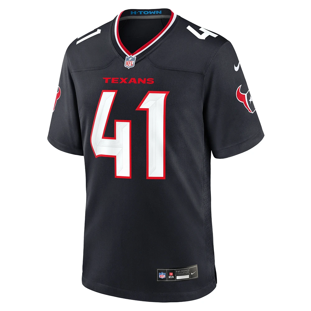 Men's Nike Myjai Sanders  Navy Houston Texans Team Game Jersey