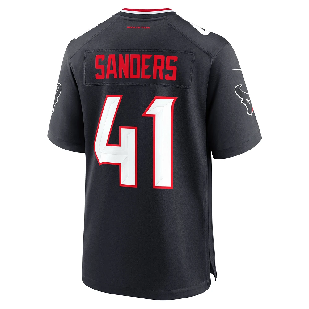 Men's Nike Myjai Sanders  Navy Houston Texans Team Game Jersey