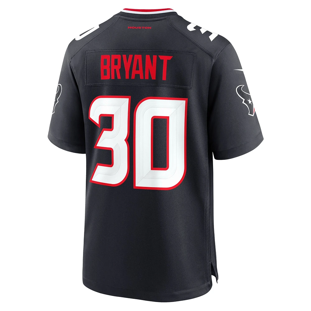 Maillot de match l'équipe des Houston Texans Nike Myles Bryant pour hommes, bleu marine