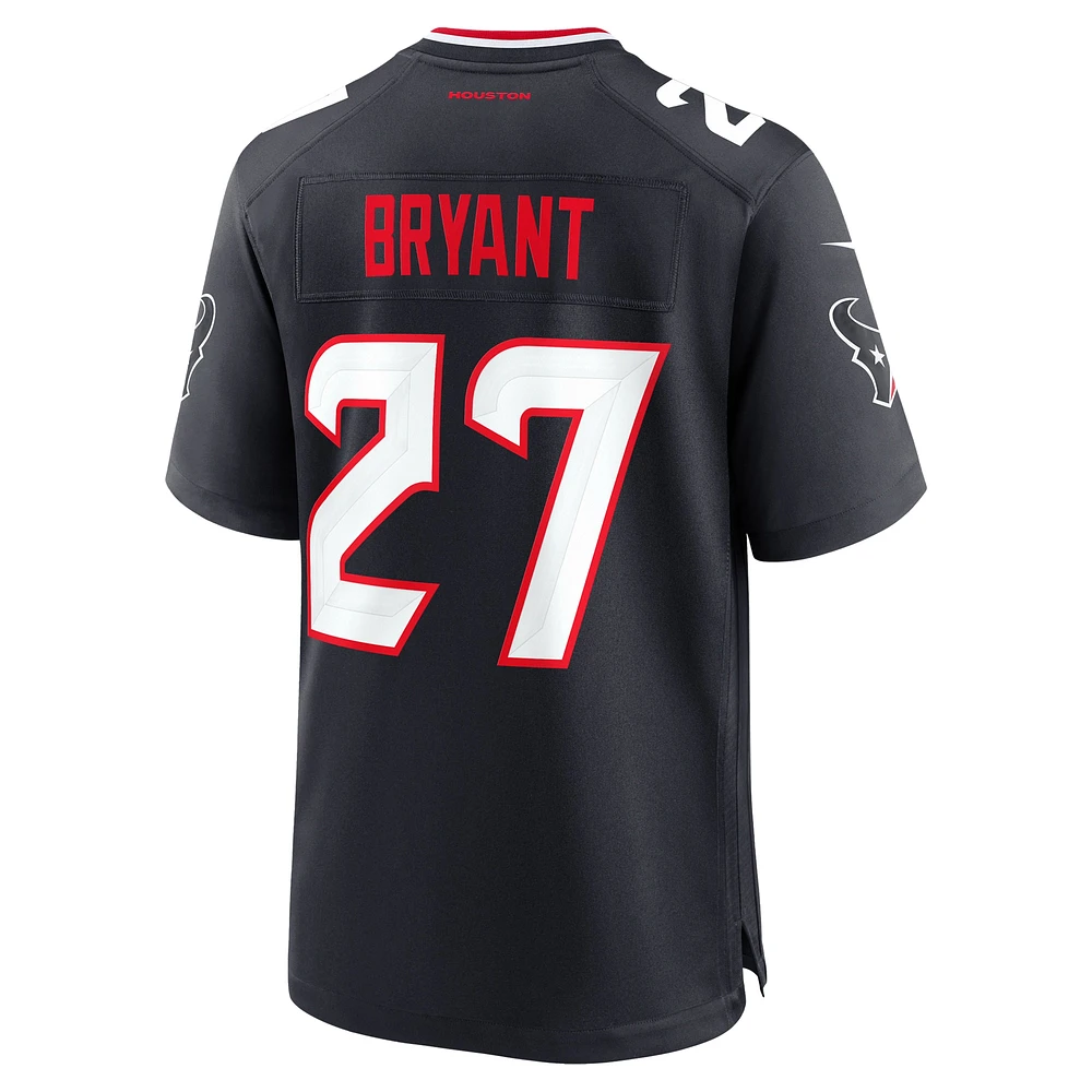 Maillot de match Nike Myles Bryant bleu marine pour homme des Houston Texans