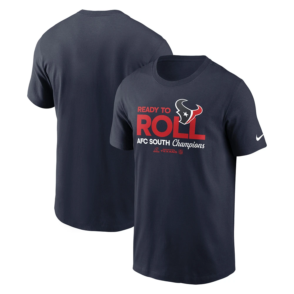 T-shirt Nike bleu marine Houston Texans 2024 AFC South Division Champions Locker Room Trophy Collection pour homme